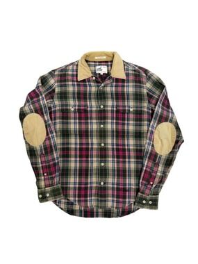 GANT VINTAGE RUGGER Plaid Corduroy Button Down Casual Lumberjack Shirt Men Small